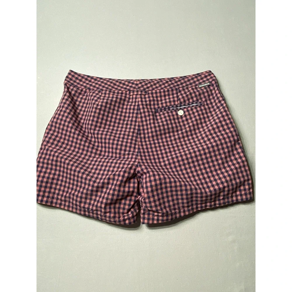 Bonobos Swim Trunks Mens 32 Pink Navy Blue Gingham Check 5